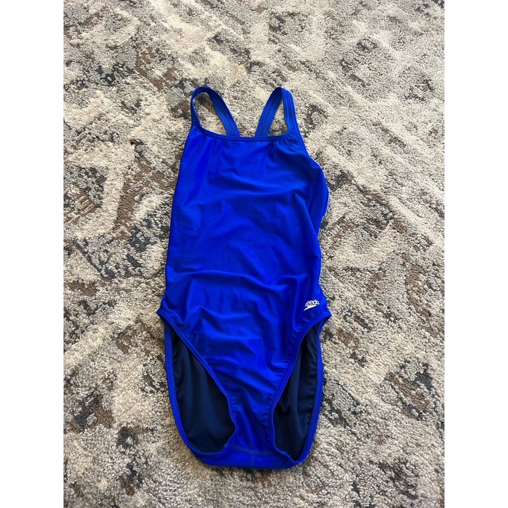 Speedo Solid Super Pro-Back One Piece, Navy, size: 12
